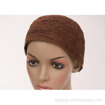 No Brim Taupe Crown Raffia Sun Hats / Ladies Sun Hats For S